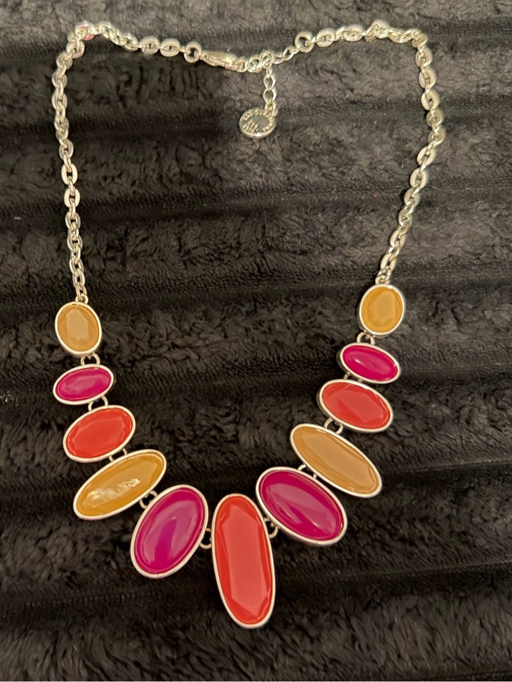 Multicolor Statement Necklace - Pink, Red & Tan Accent Jewelry